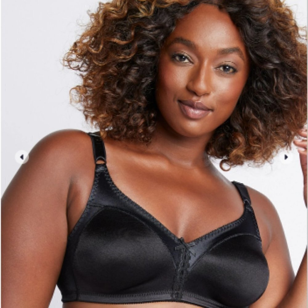 Double Support Wireless Bra in Black size 44D